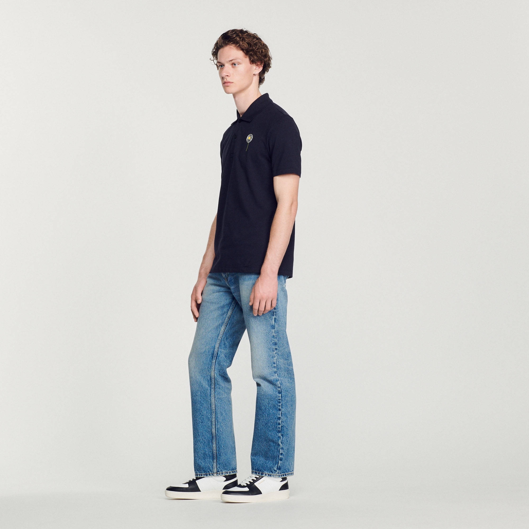 Embroidered dandelion polo shirt - 7