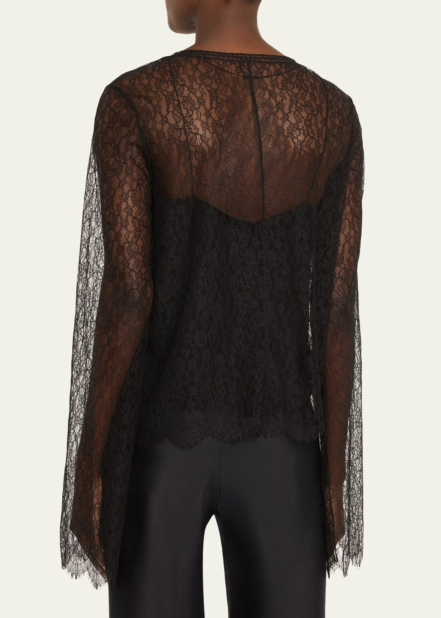 Eloise Plunging Lace Long-Sleeve Top - 3