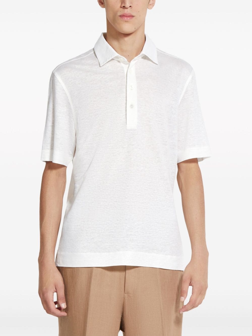 linen polo shirt - 2
