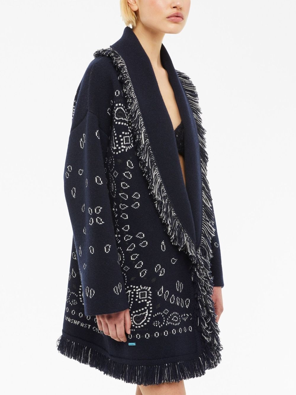 Bandana jacquard cashmere cardigan - 5