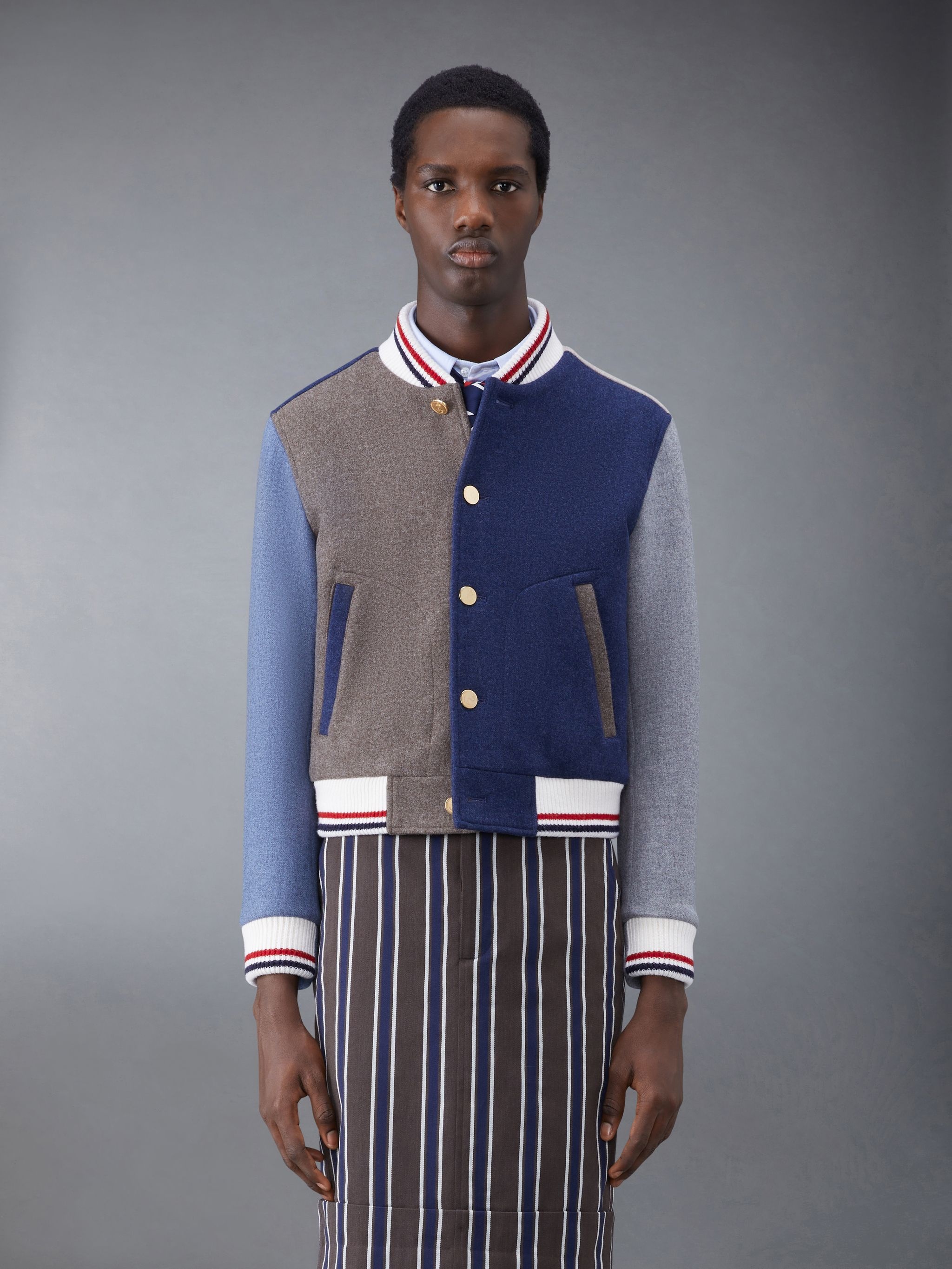 Fun-Mix Double Face Melton Blouson Jacket - 1