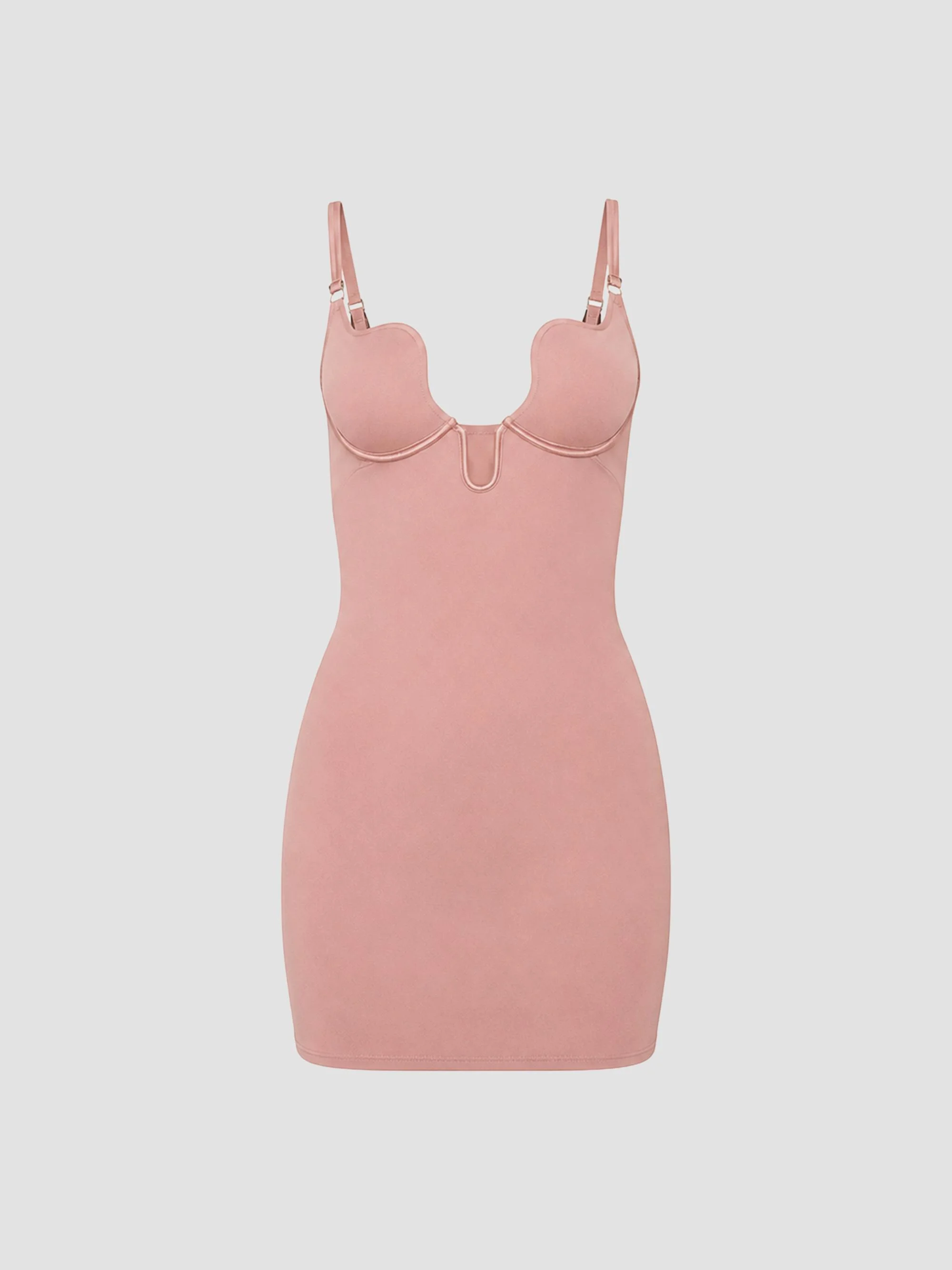 Women's Le Stretch Micro U-Plunge Mini Slip Dress - Tan - 1