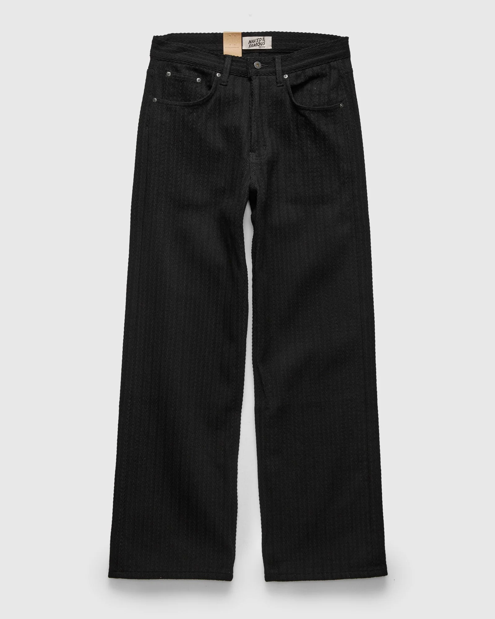 "Black Sugiaya" 12oz Herringbone Dobby Twill - Strong Guy Fit - 1