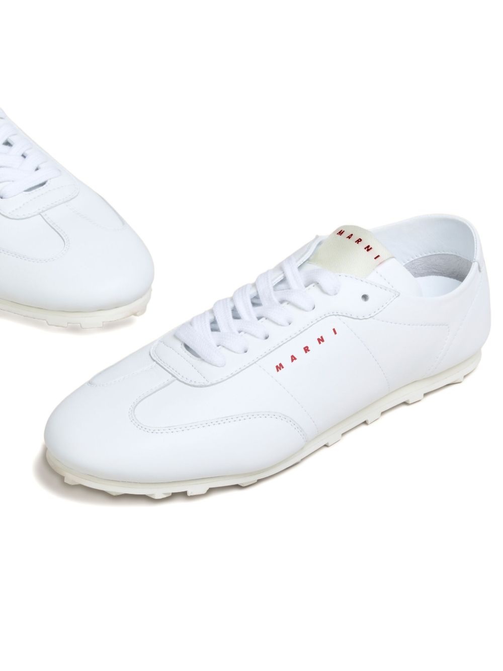 leather lace-up sneakers - 4