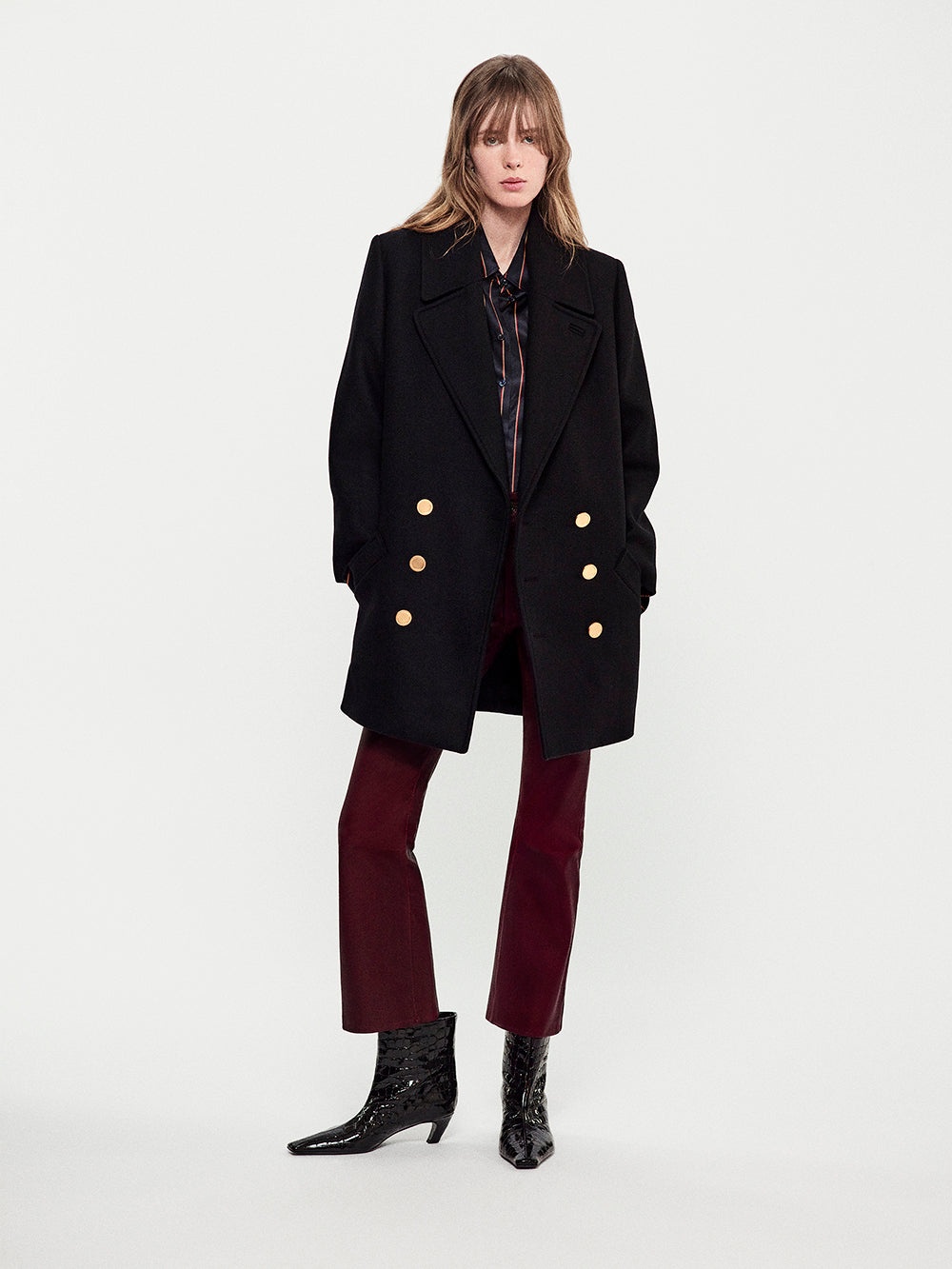 Classic Peacoat in Black - 2