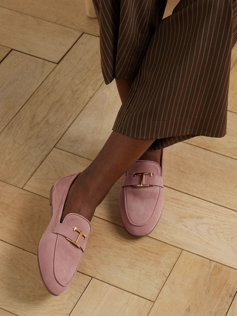 Tod's Embellished Nubuck Loafers outlook
