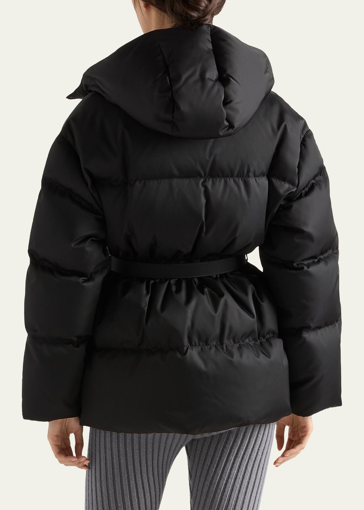Belted Re-Nylon Puffer Jacket - 3
