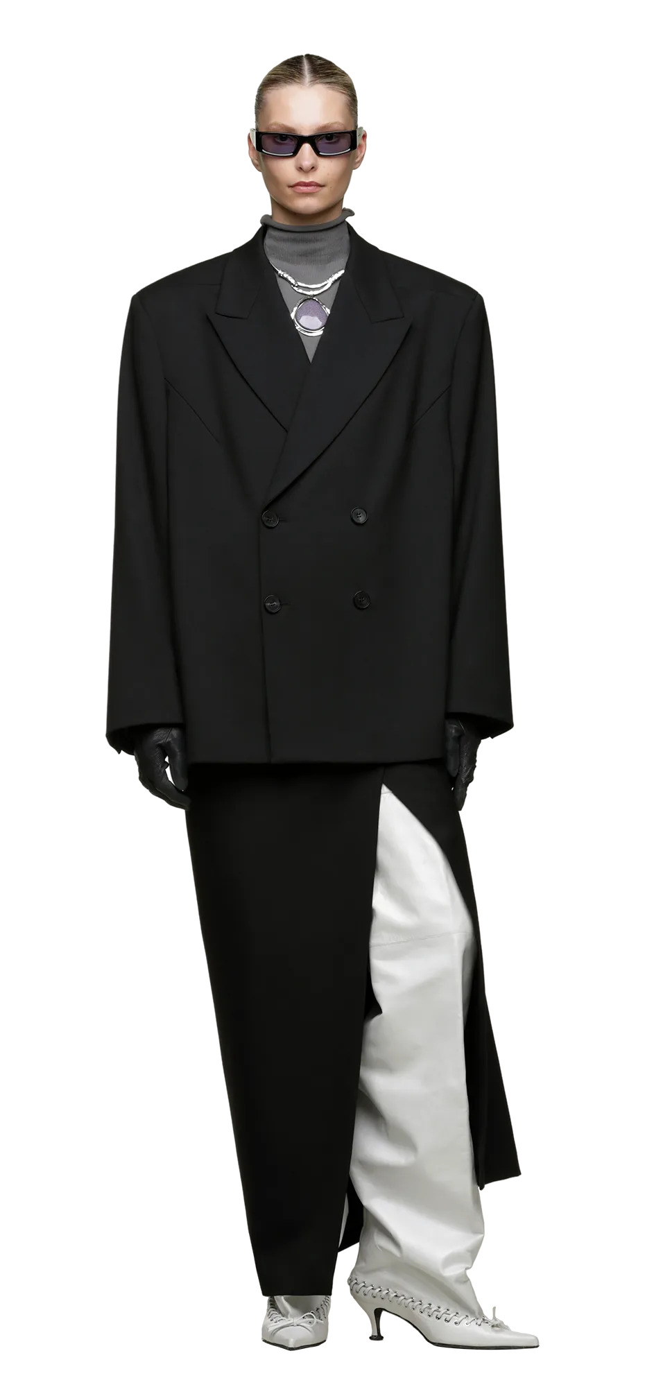DOUBLE BREASTED BLAZER BLACK - 2