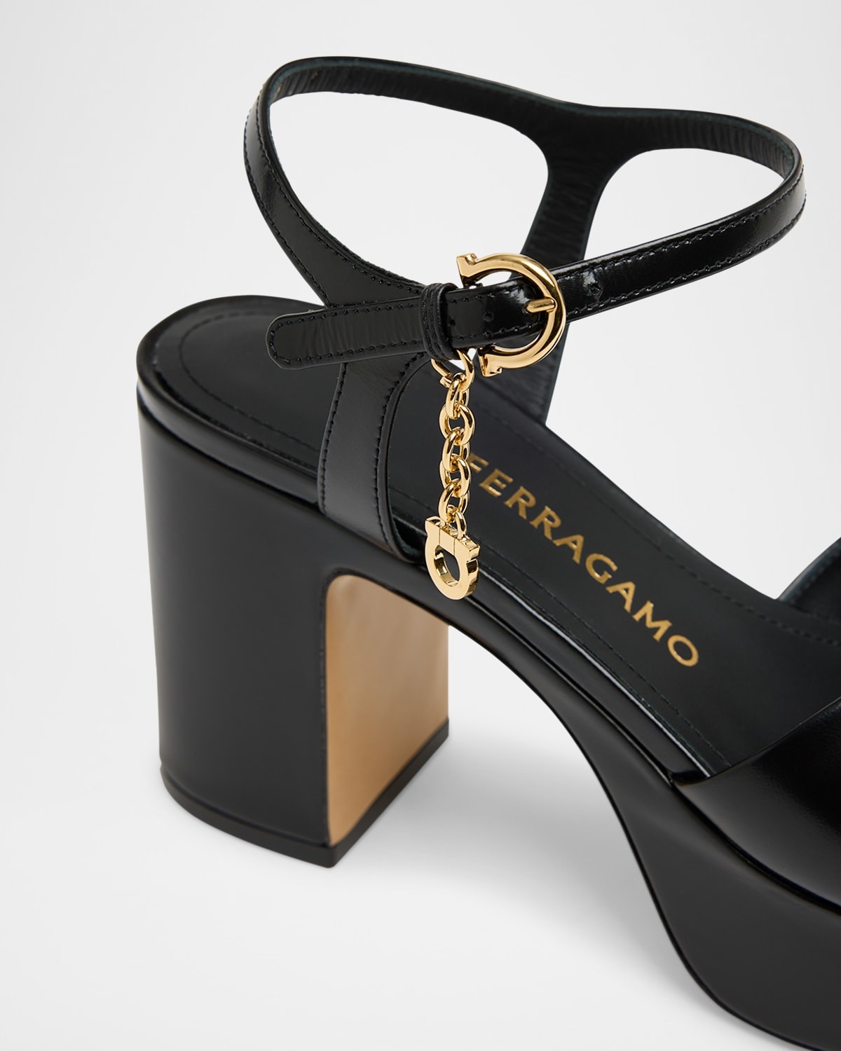 Savia Crisscross Gancini Charm Platform Sandals - 4