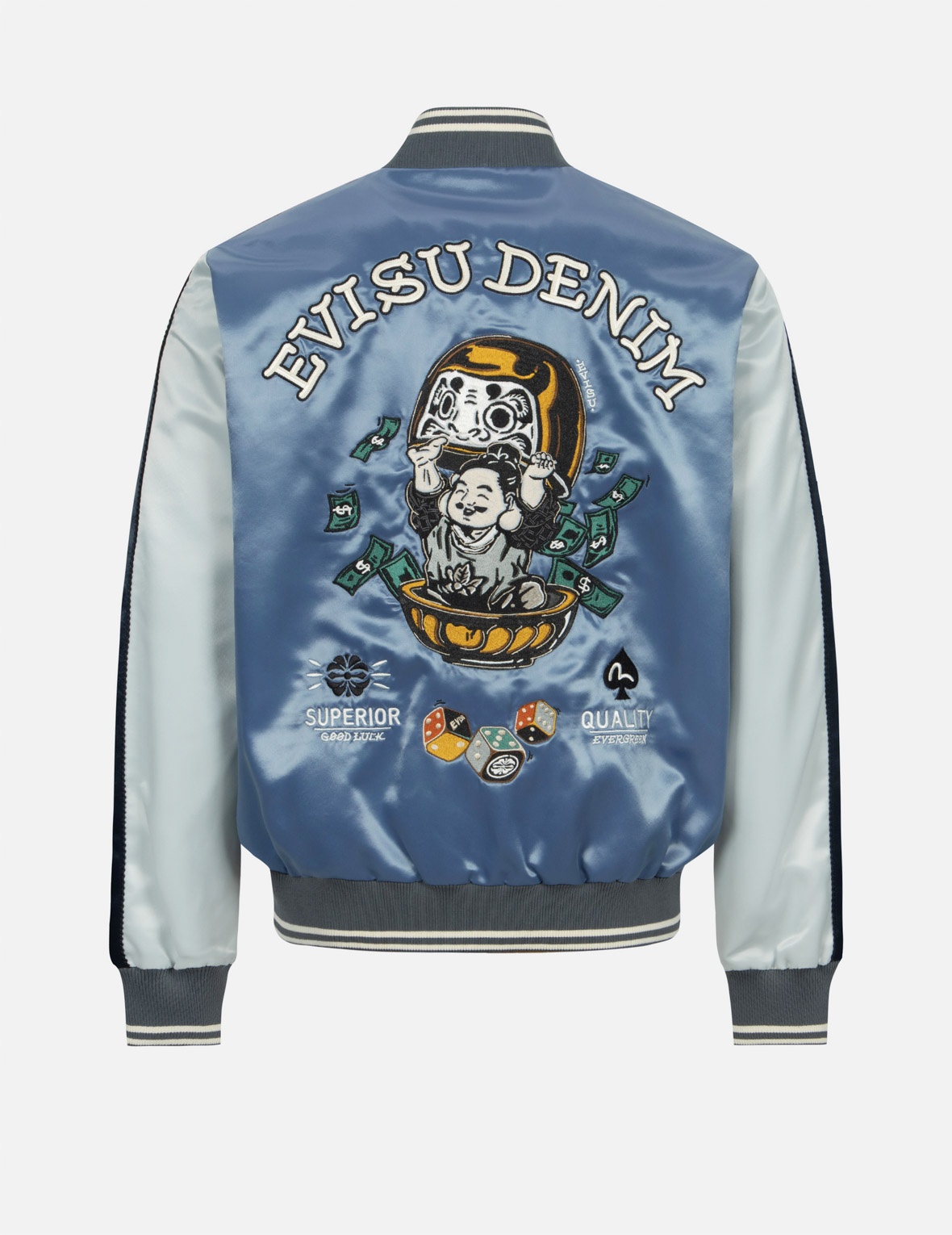 PLAYFUL GODHEAD AND DARUMA EMBROIDERY RELAX FIT SOUVENIR JACKET - 2