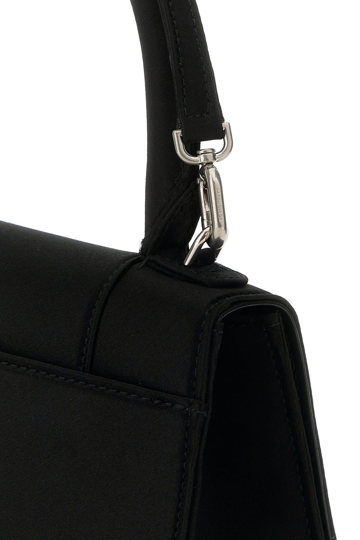 Black satin small Hourglass handbag - 4