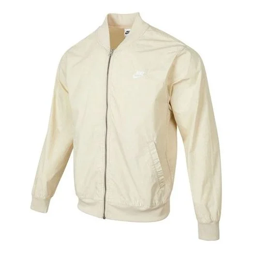Men's Nike Solid Color Embroidered Logo Zipper Jacket Autumn Yellow DQ4590-206 - 1
