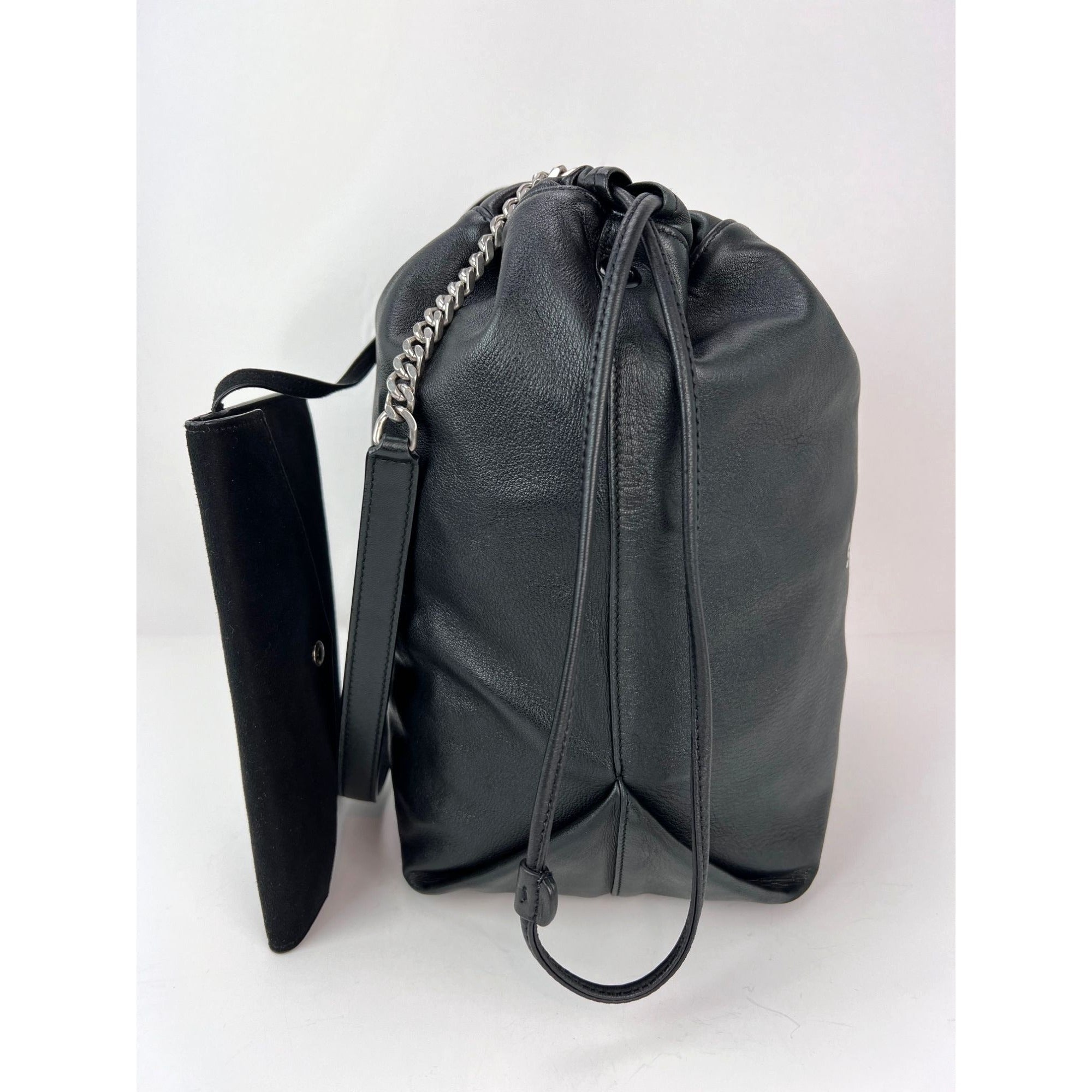 Saint Laurent Lambskin Teddy Drawstring Sac Bucket Bag - 12