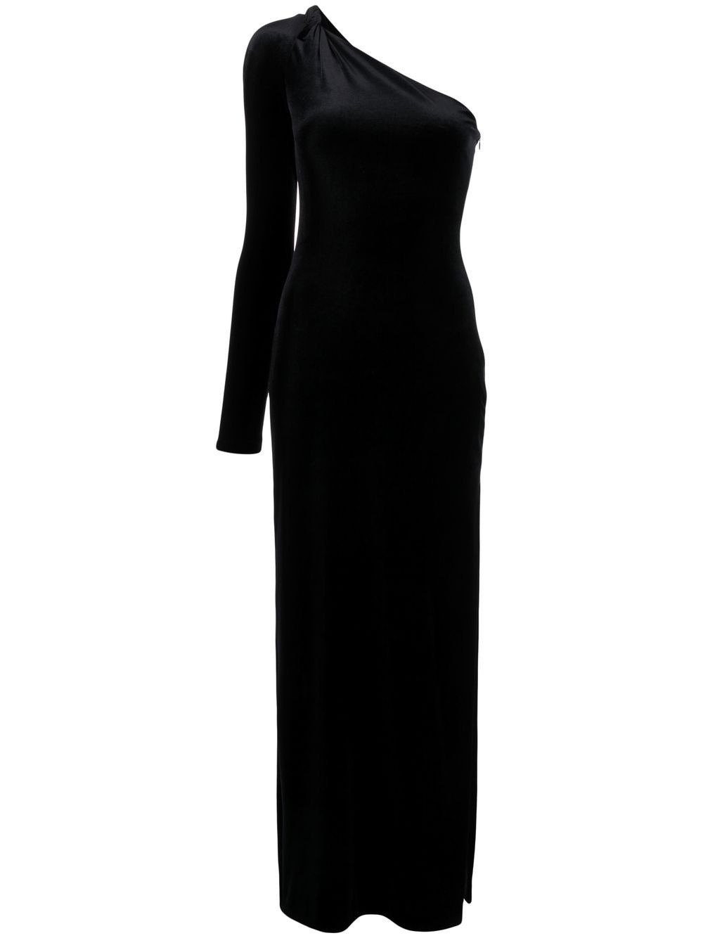 Off Kilter asymmetric velvet dress - 1