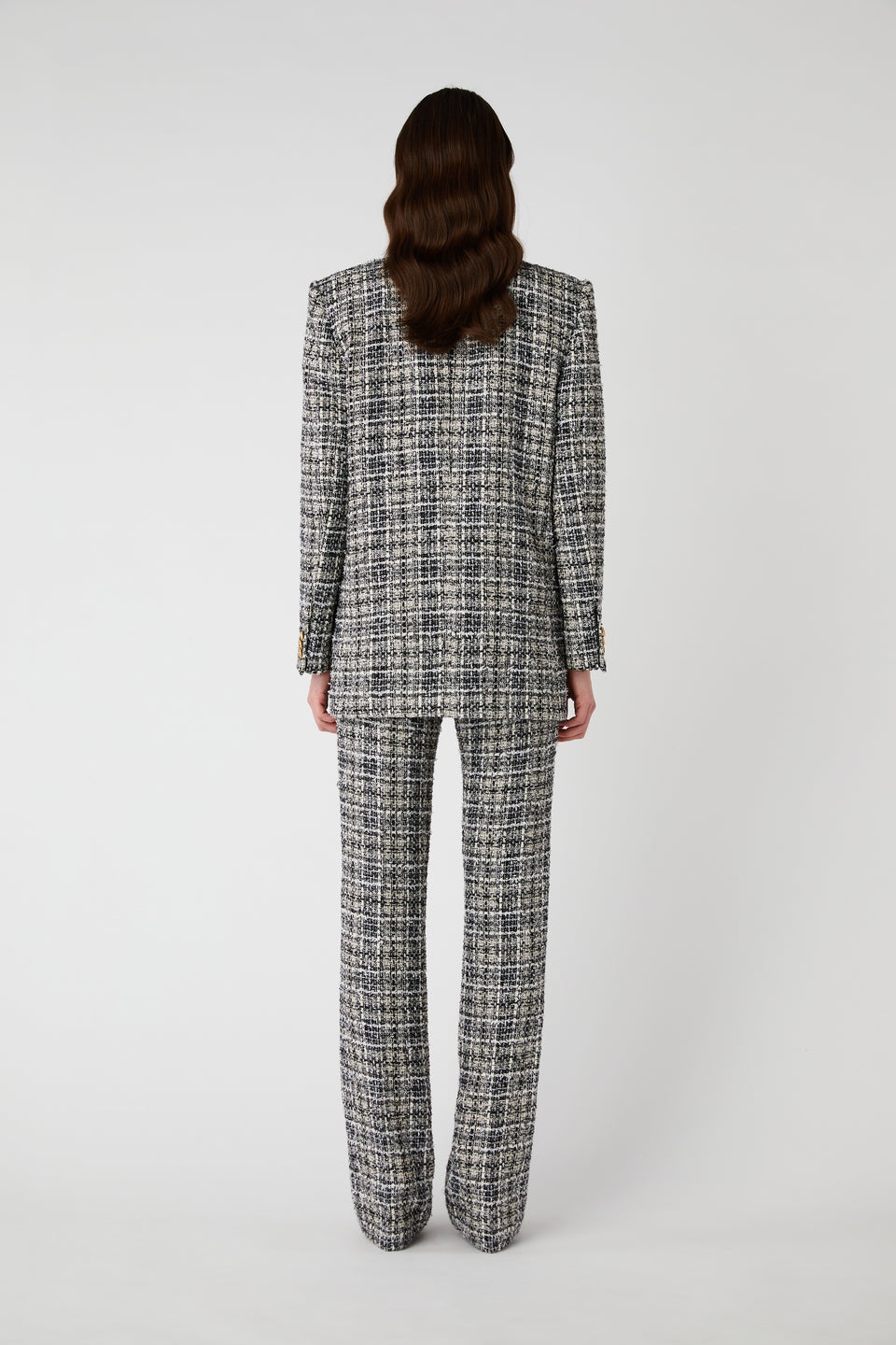 OVERSIZED CHECKED LUREX TWEED JACKET - 5
