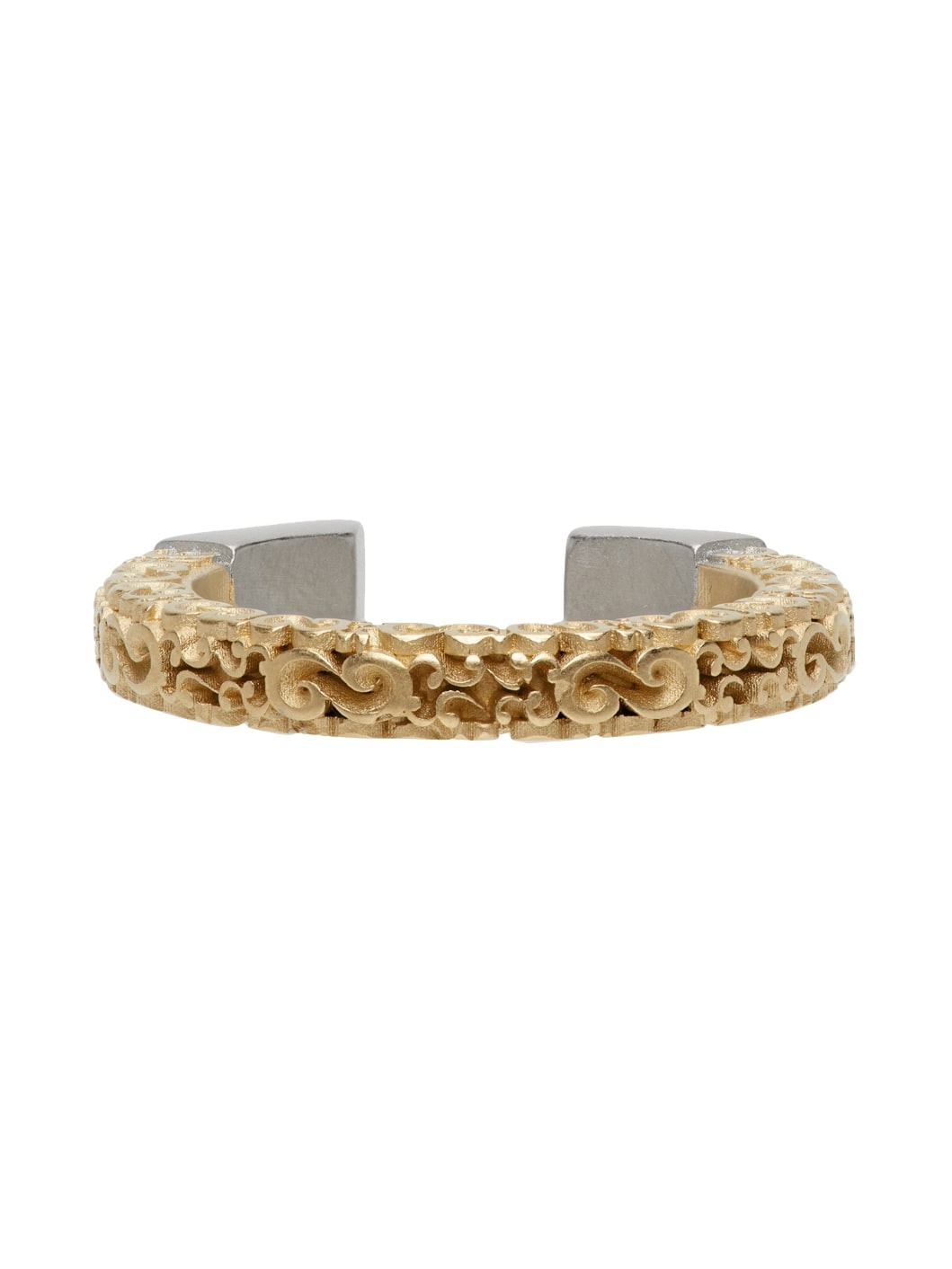 Gold & Silver Engraved Ring - 1