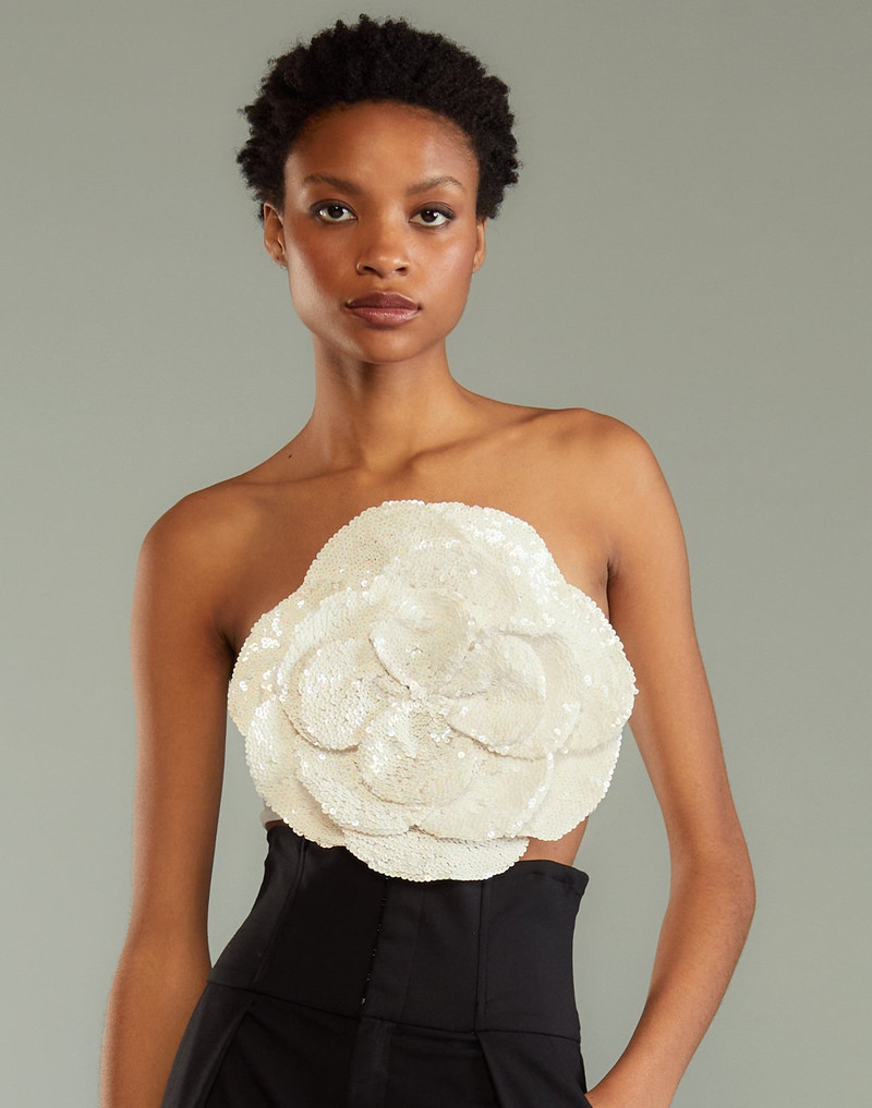 CYNTHIA ROWLEY Sequin Flower Bandeau outlook