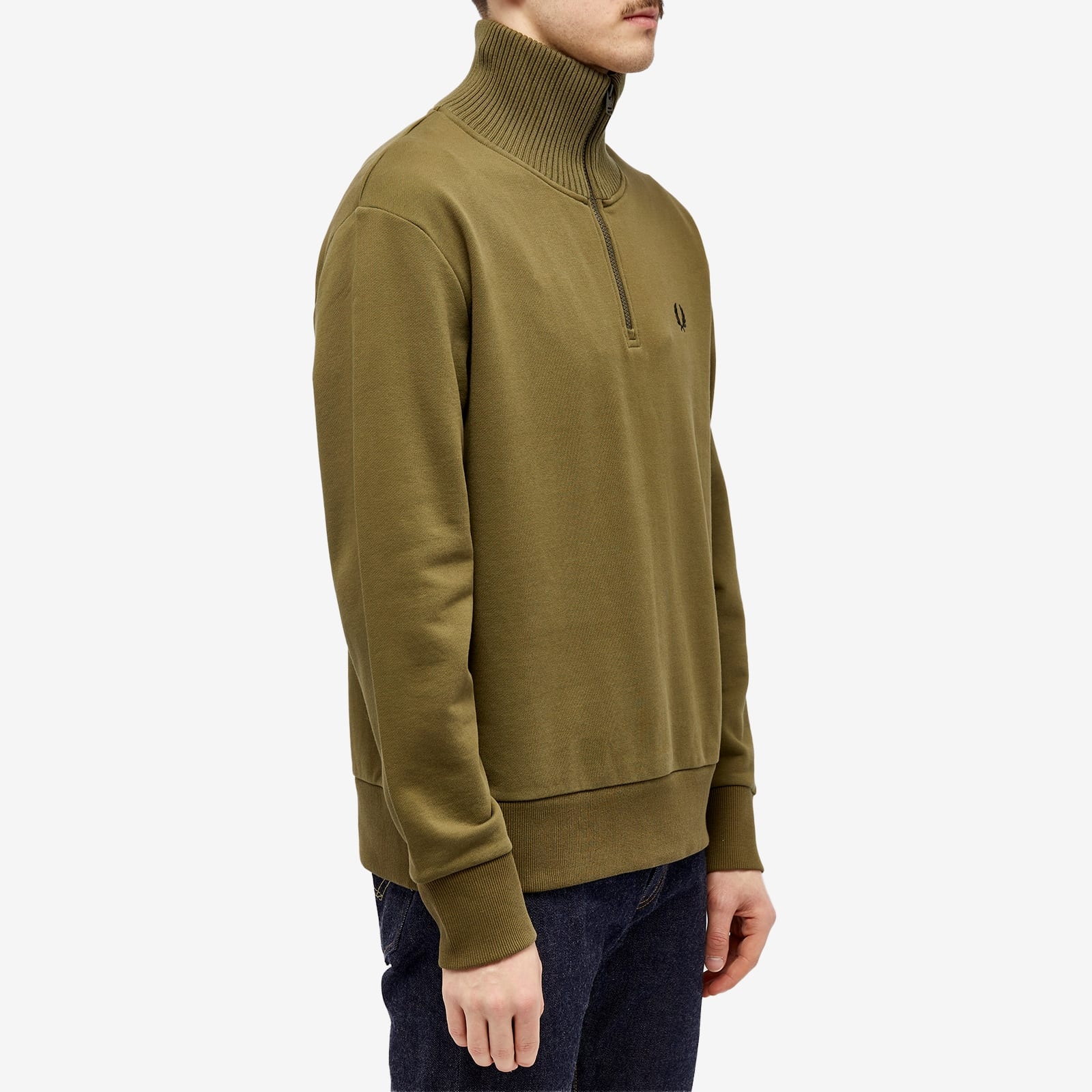 Fred Perry Knitted Trim Zip Neck Sweatshirt - 2