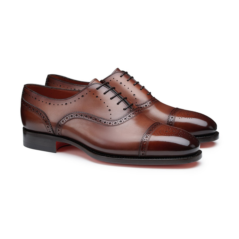 Men's brown leather Oxford brogue lace-up 1