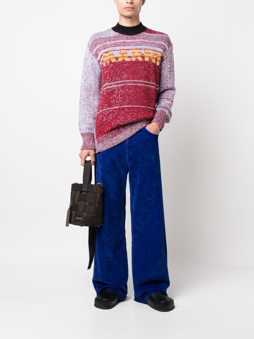 intarsia-knit-logo virgin-wool sweater - 2