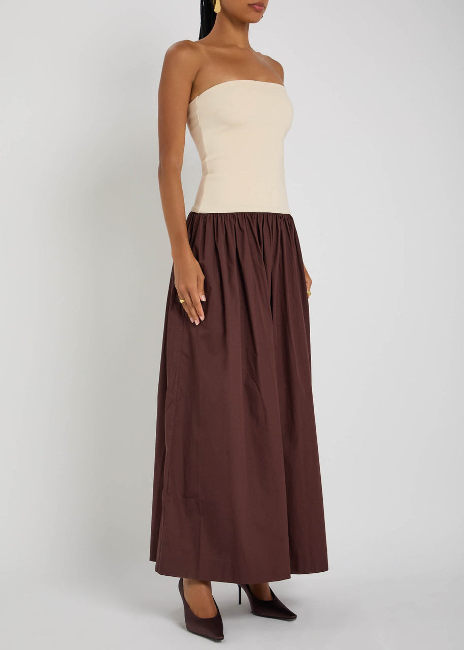 Esse Studios Strapless Cotton and Jersey Midi Dress - 2