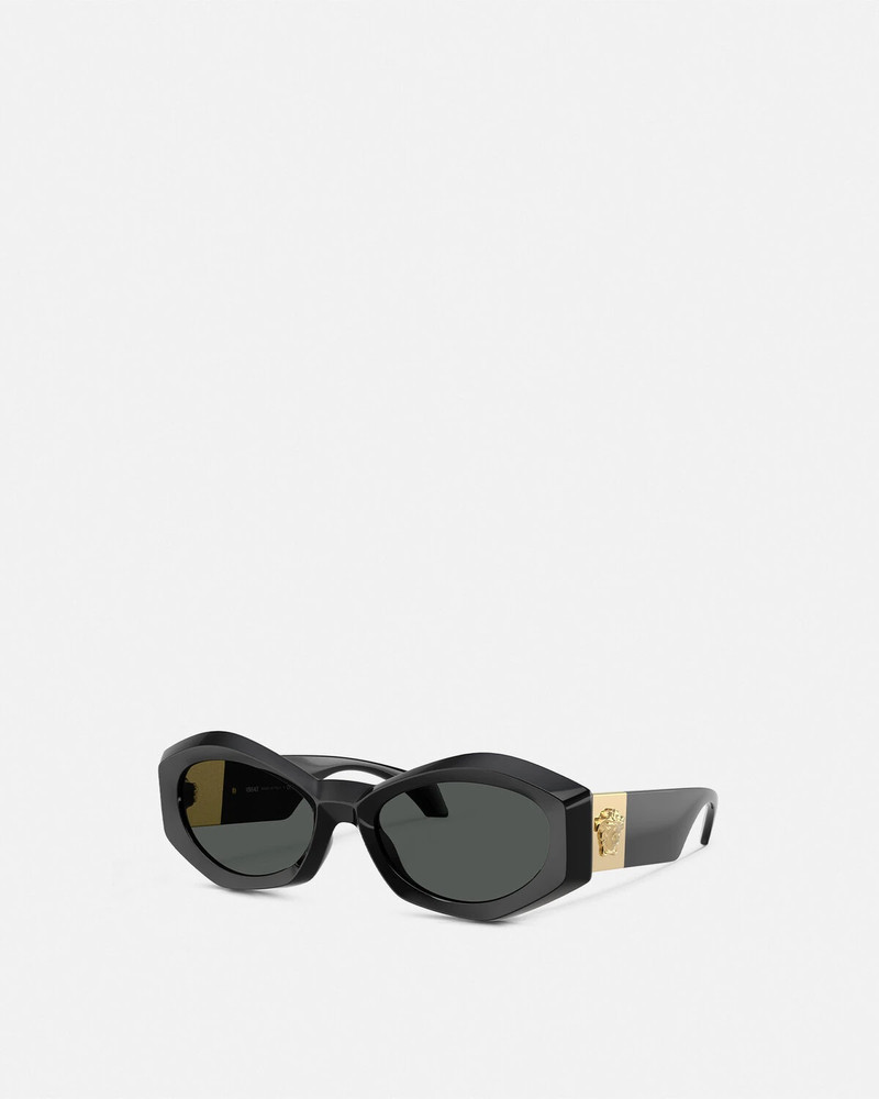 Medusa Plaque Irregular Sunglasses - 1