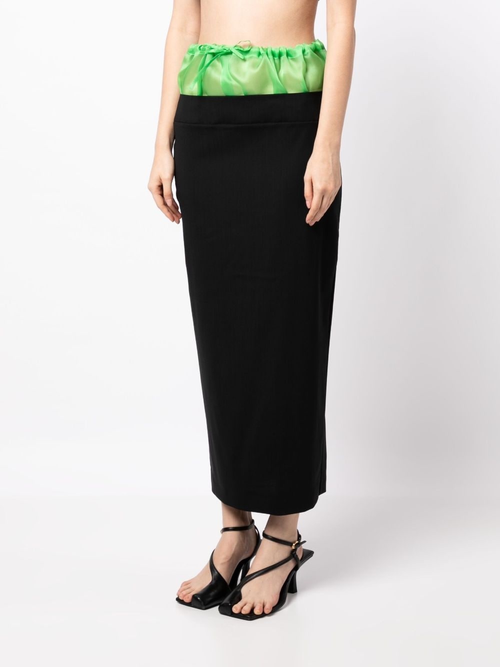 two-tone drawstring midi skirt - 3