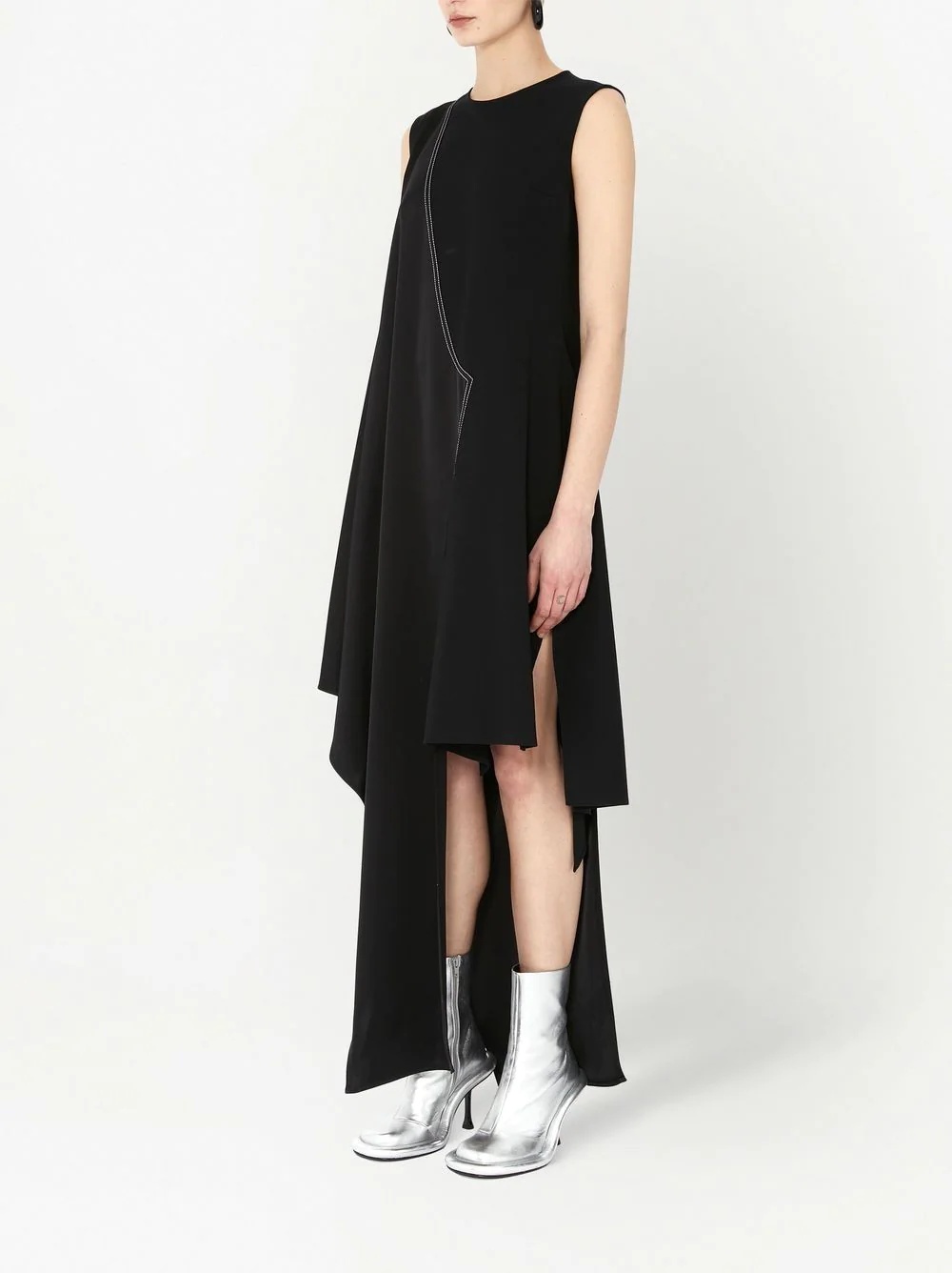 sleeveless asymmetric dress - 3
