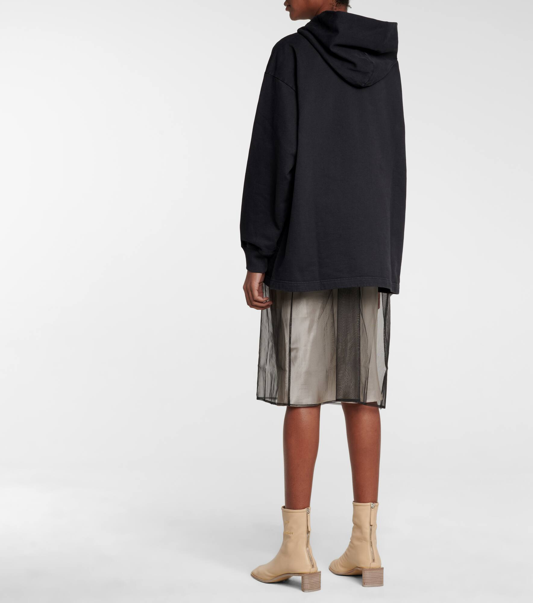Logo cotton jersey hoodie - 3