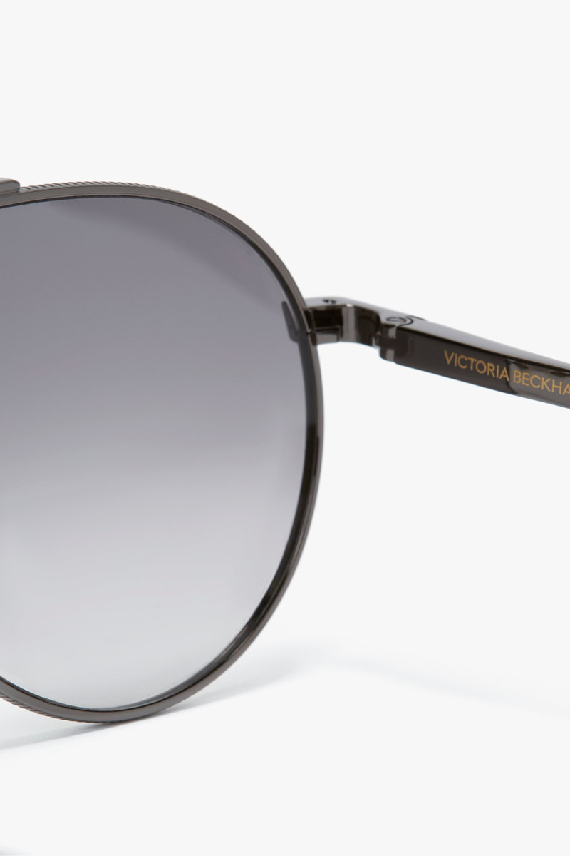 V Metal Pilot Sunglasses In Grey Gradient 5