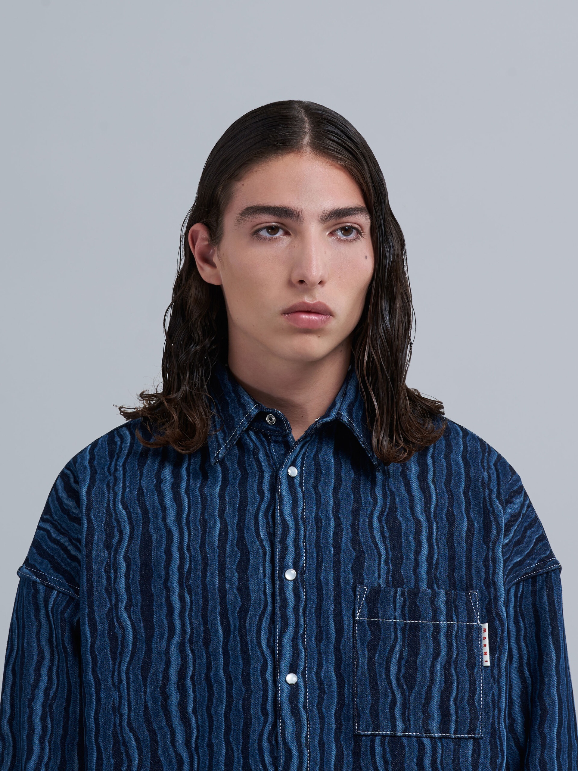 STRIPED DEGRADÈ DENIM SHIRT - 4