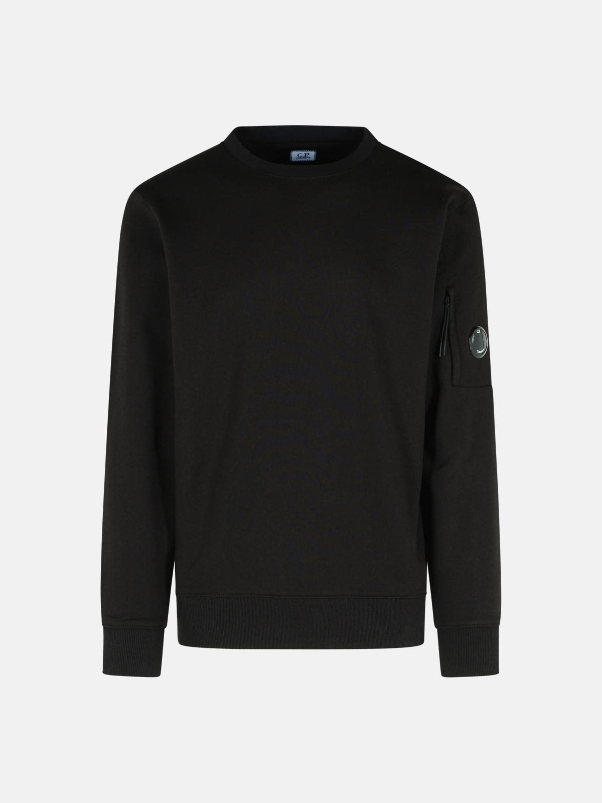 'RAISED' BLACK COTTON SWEATSHIRT - 1