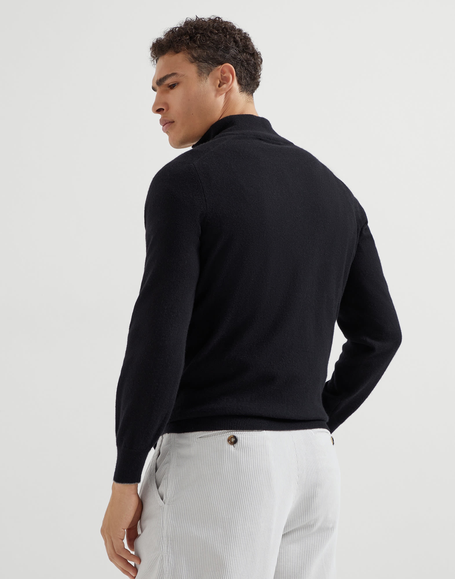 Cashmere sweater with half zip - 2