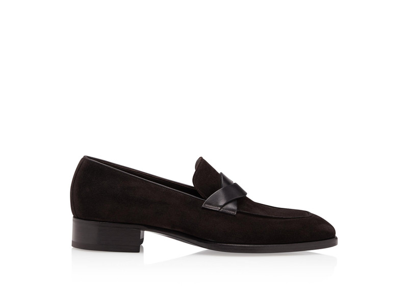 SUEDE ELKAN TWISTED BAND LOAFERS 1
