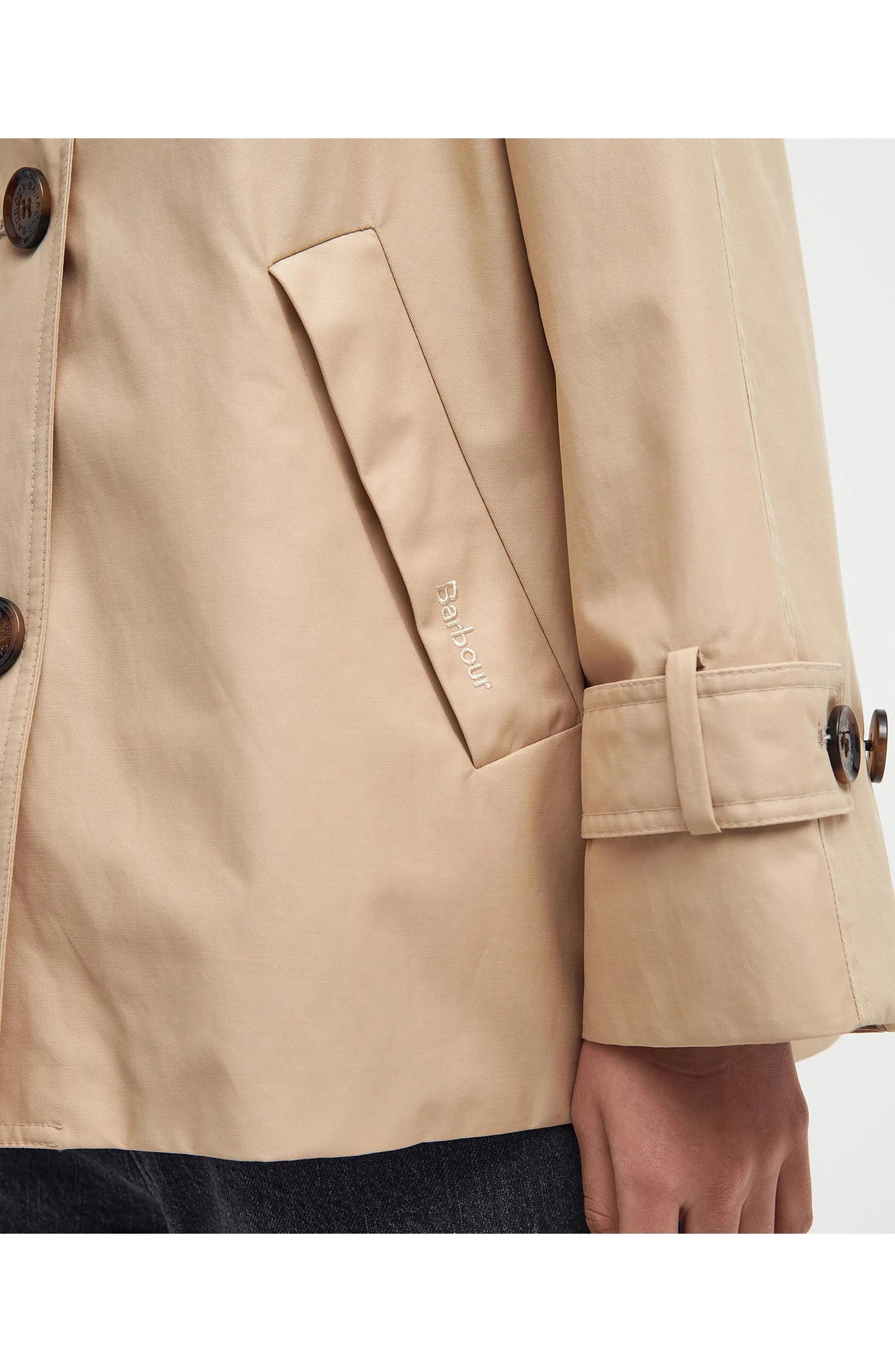 Annie Water Resistant Trench Jacket in Safari/Primrose Hessian - 6