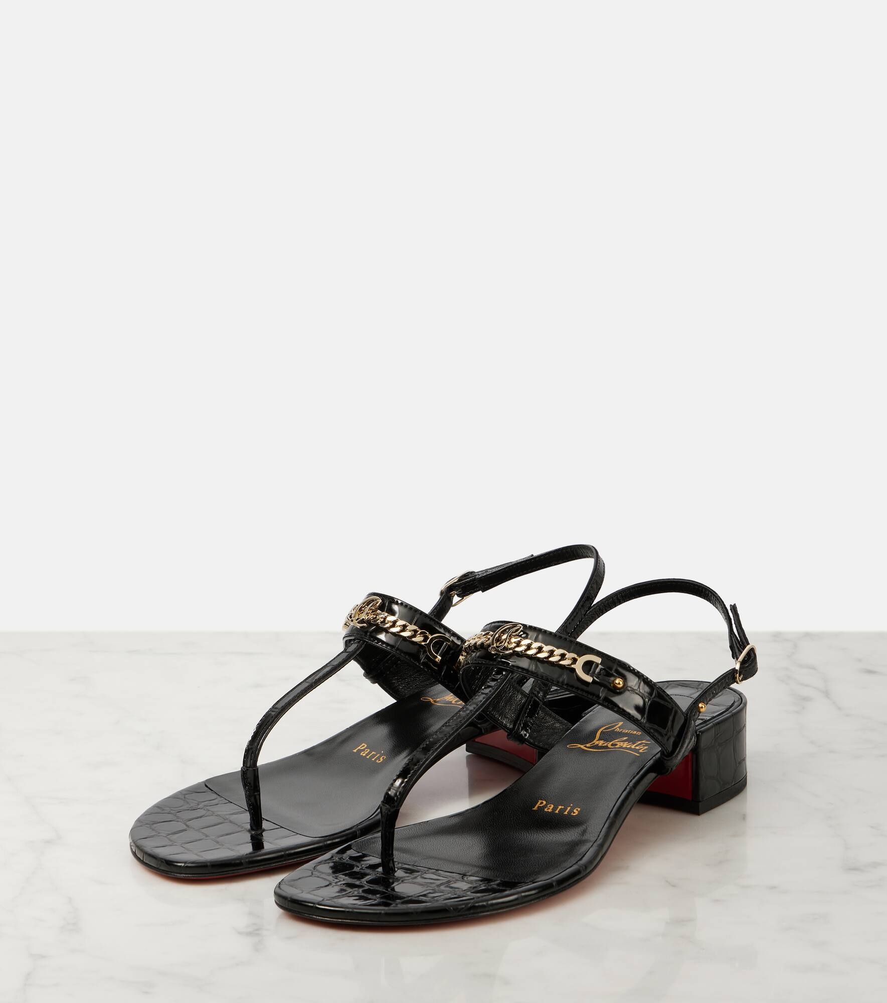 MJ Thong croc-effect leather sandals - 4