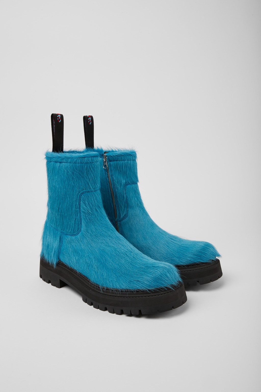 Blue long calf hair boots - 2