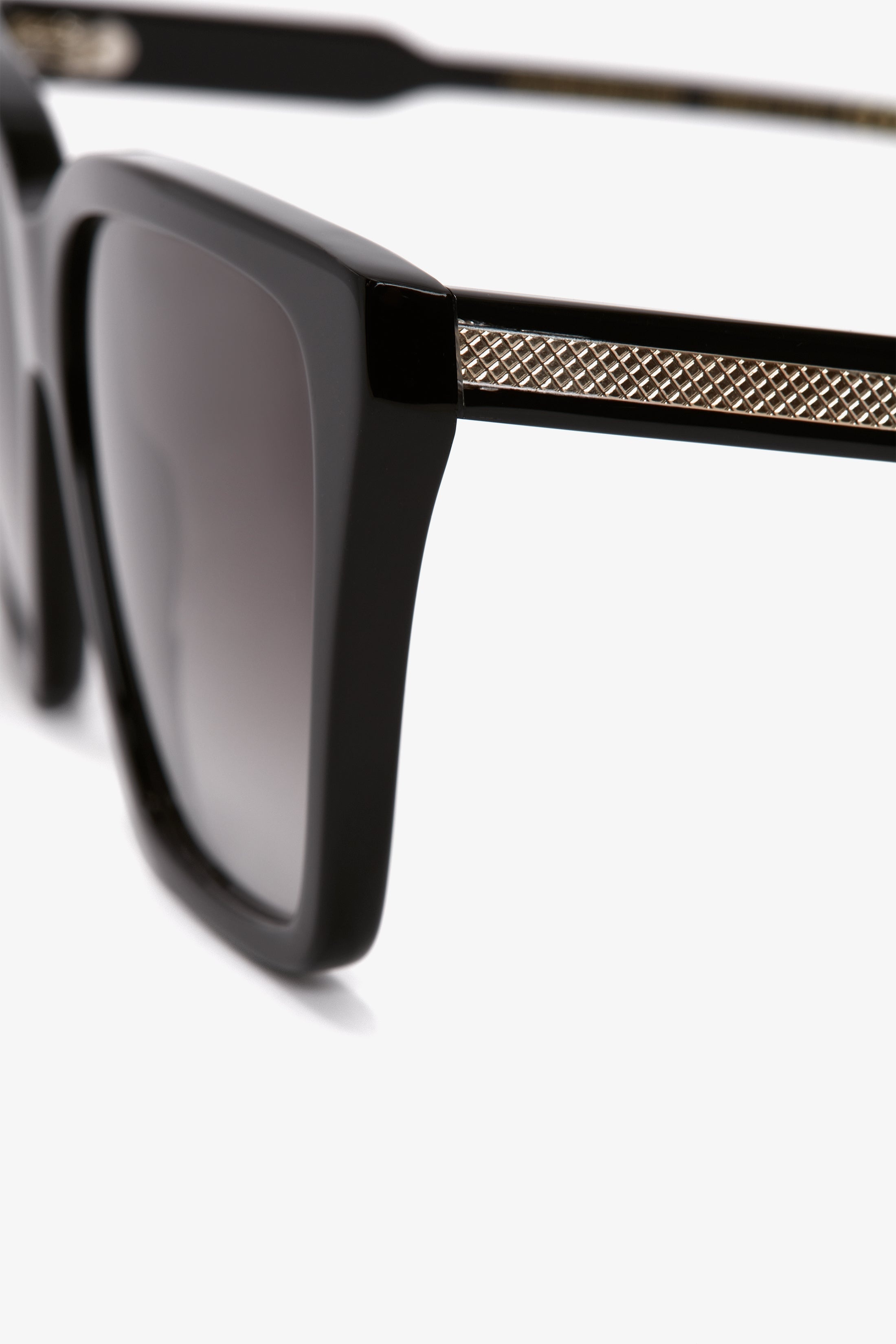 Guilloche Frame Sunglasses in Black-Gold - 3
