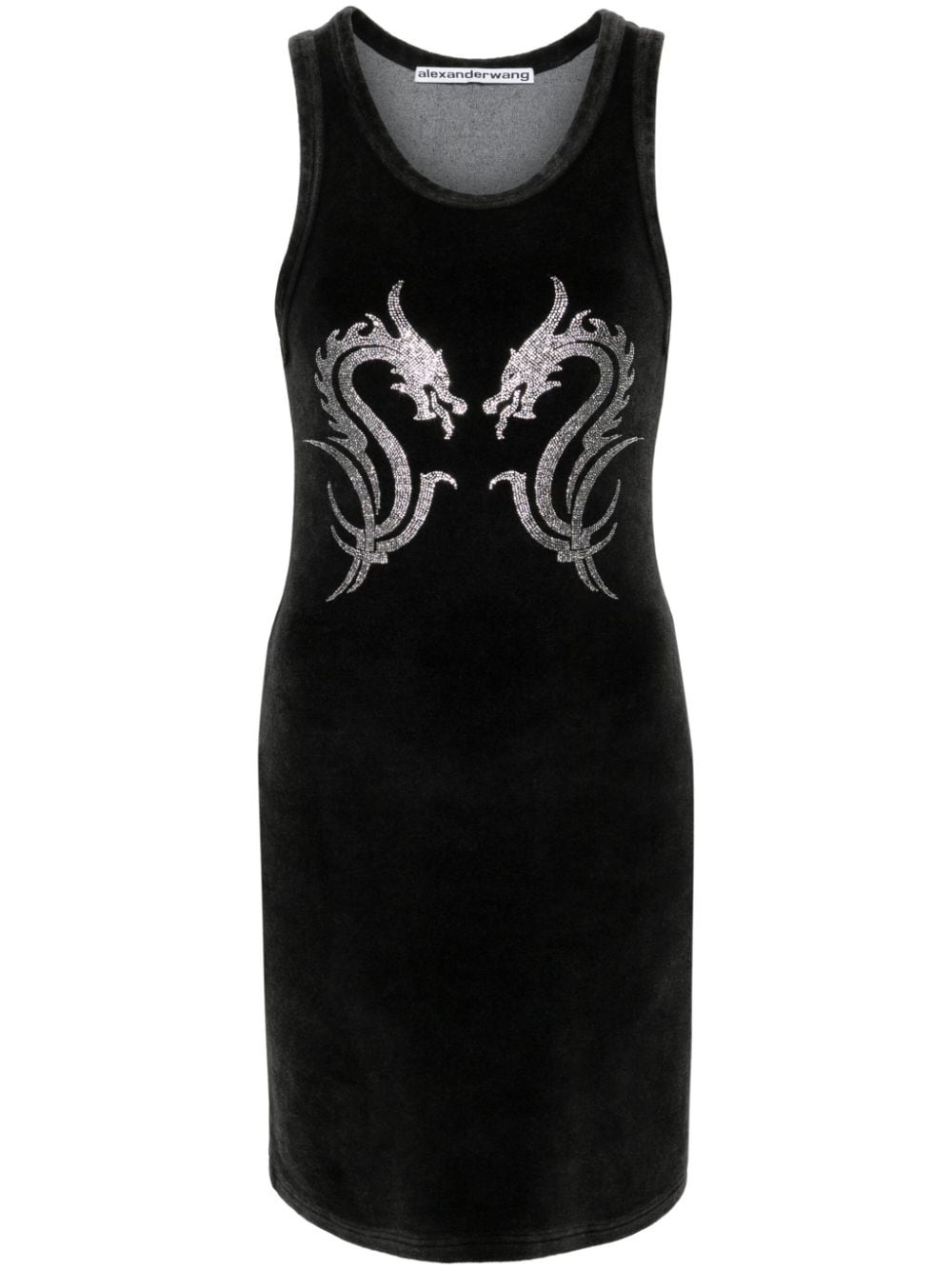 Dragon Hotfix velour minidress - 1