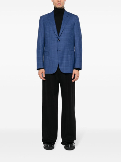Brioni single-breasted plaid blazer outlook