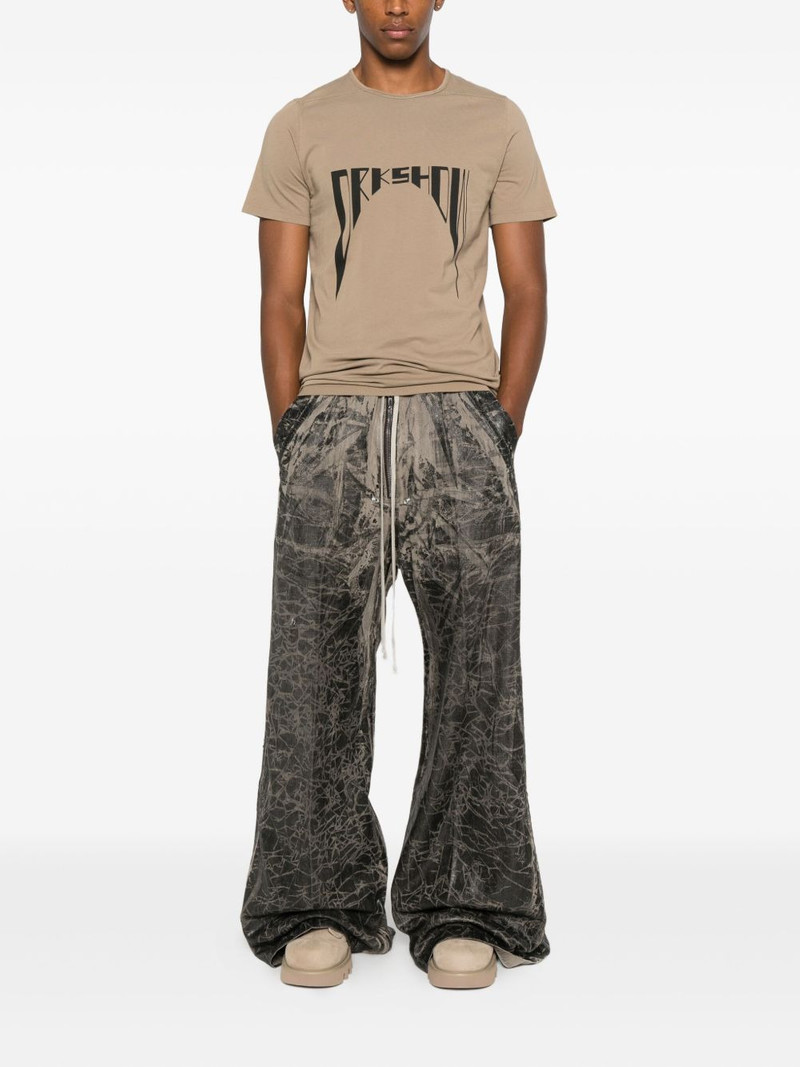 Rick Owens DRKSHDW crackled-effect zip trousers outlook