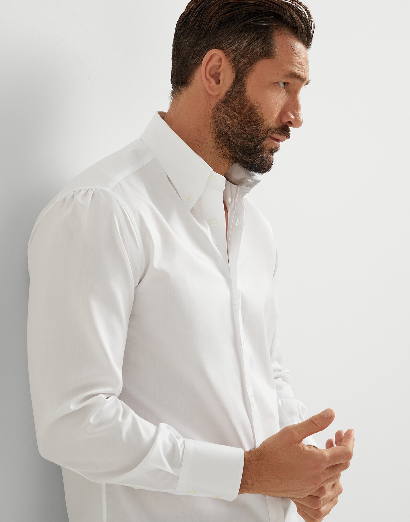 Twill basic fit shirt with button-down collar - 3