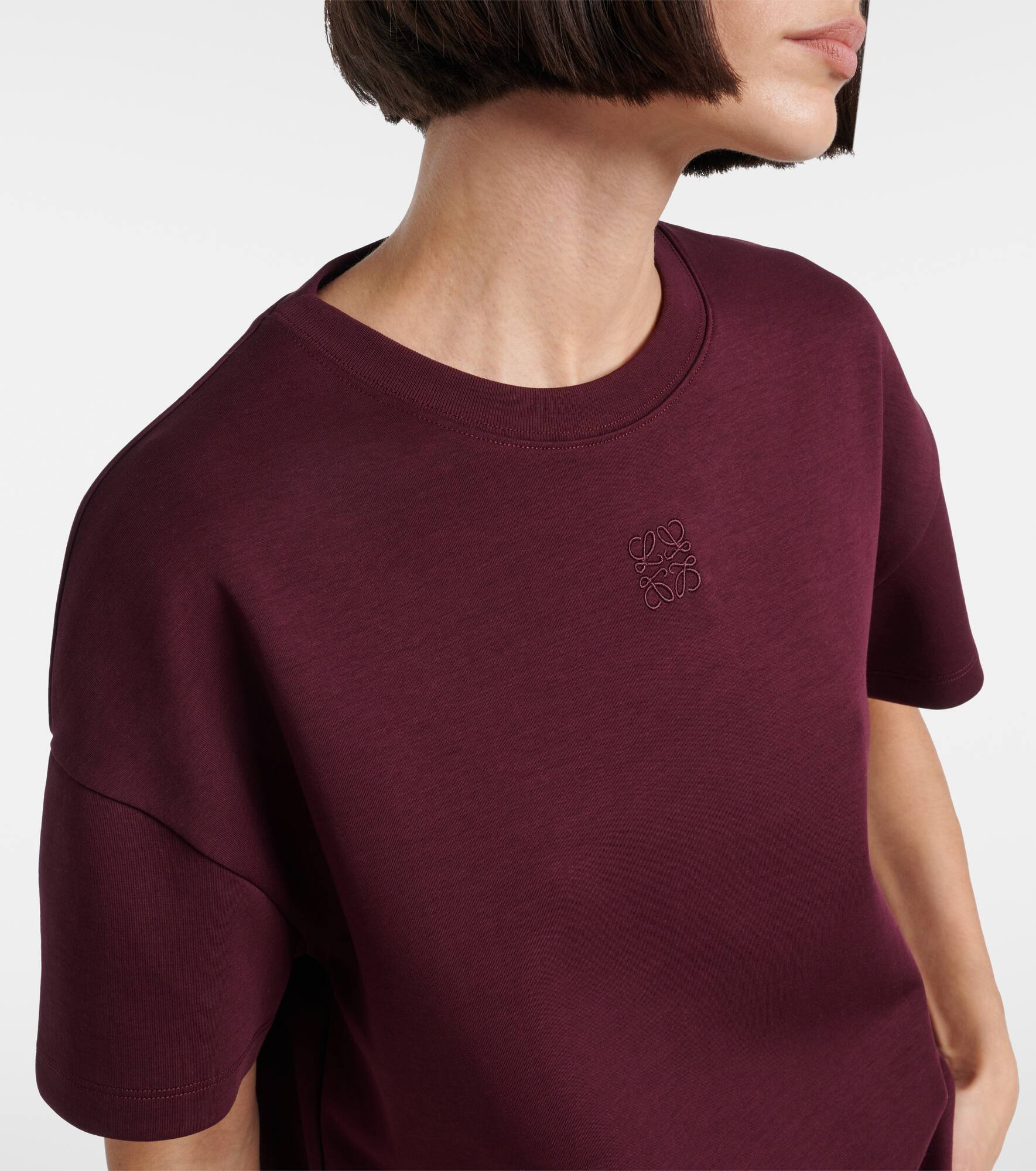 Anagram asymmetric cotton-blend T-shirt - 4