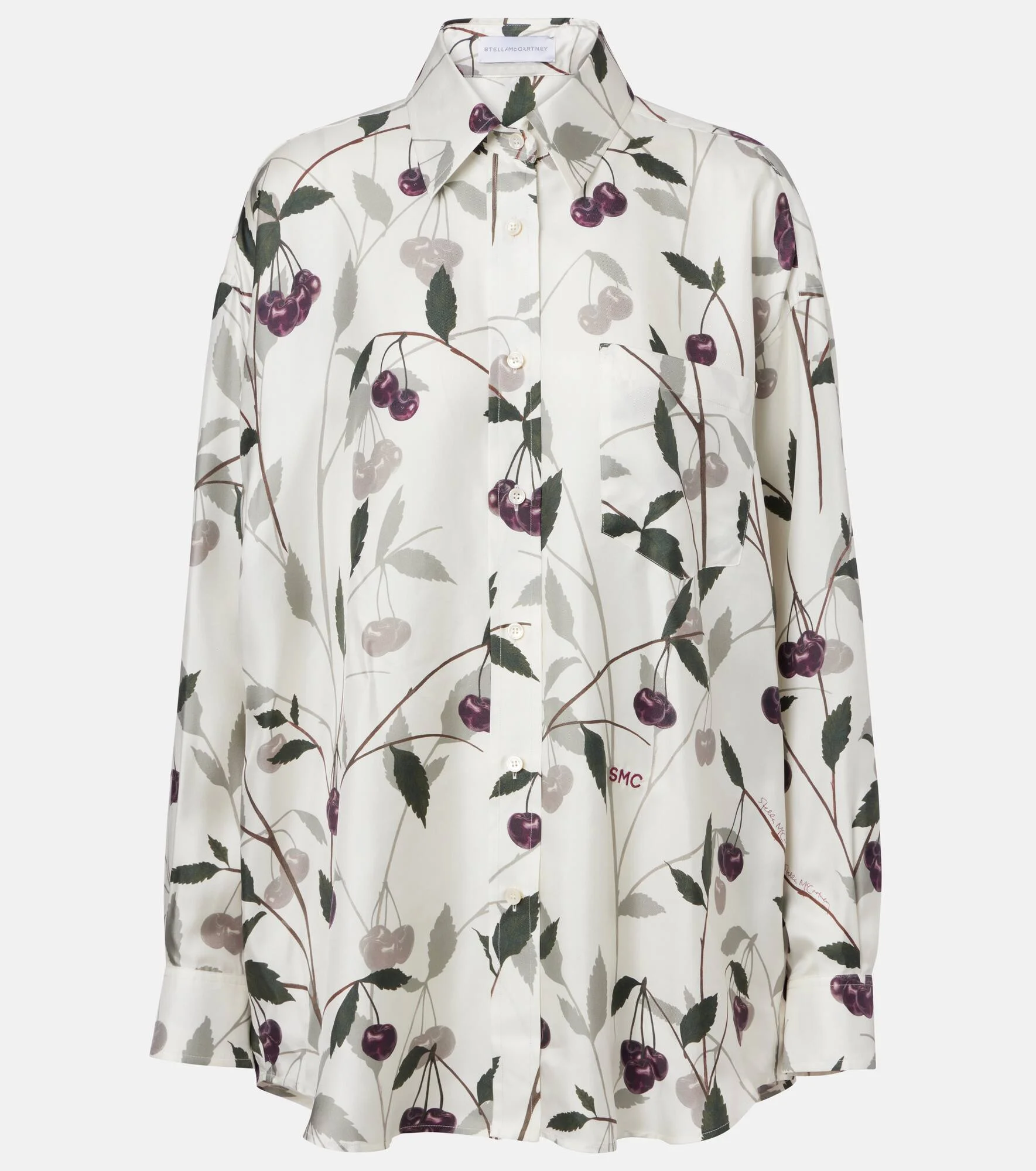 Printed silk twill shirt - 1
