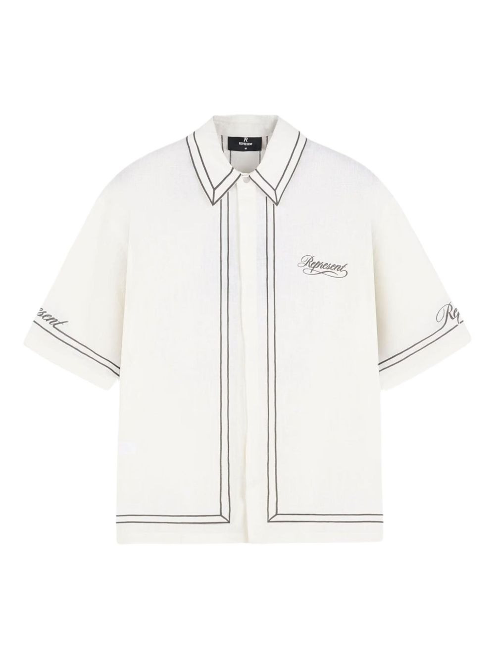 Border short-sleeve printed shirt - 1