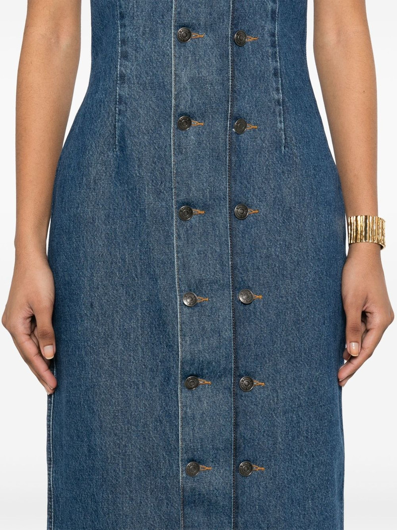button-detail denim dress 5