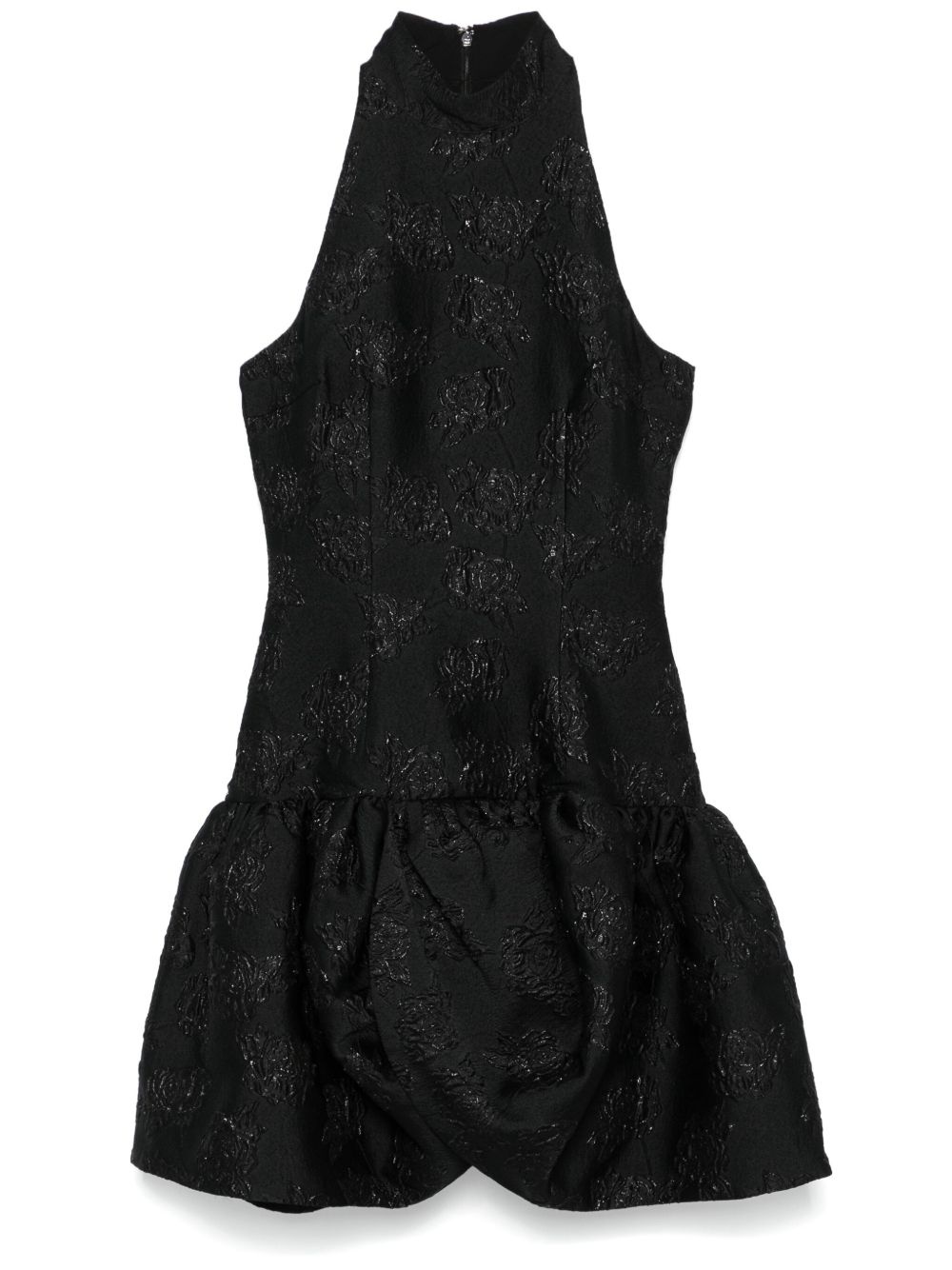 jacquard draped mini dress - 1