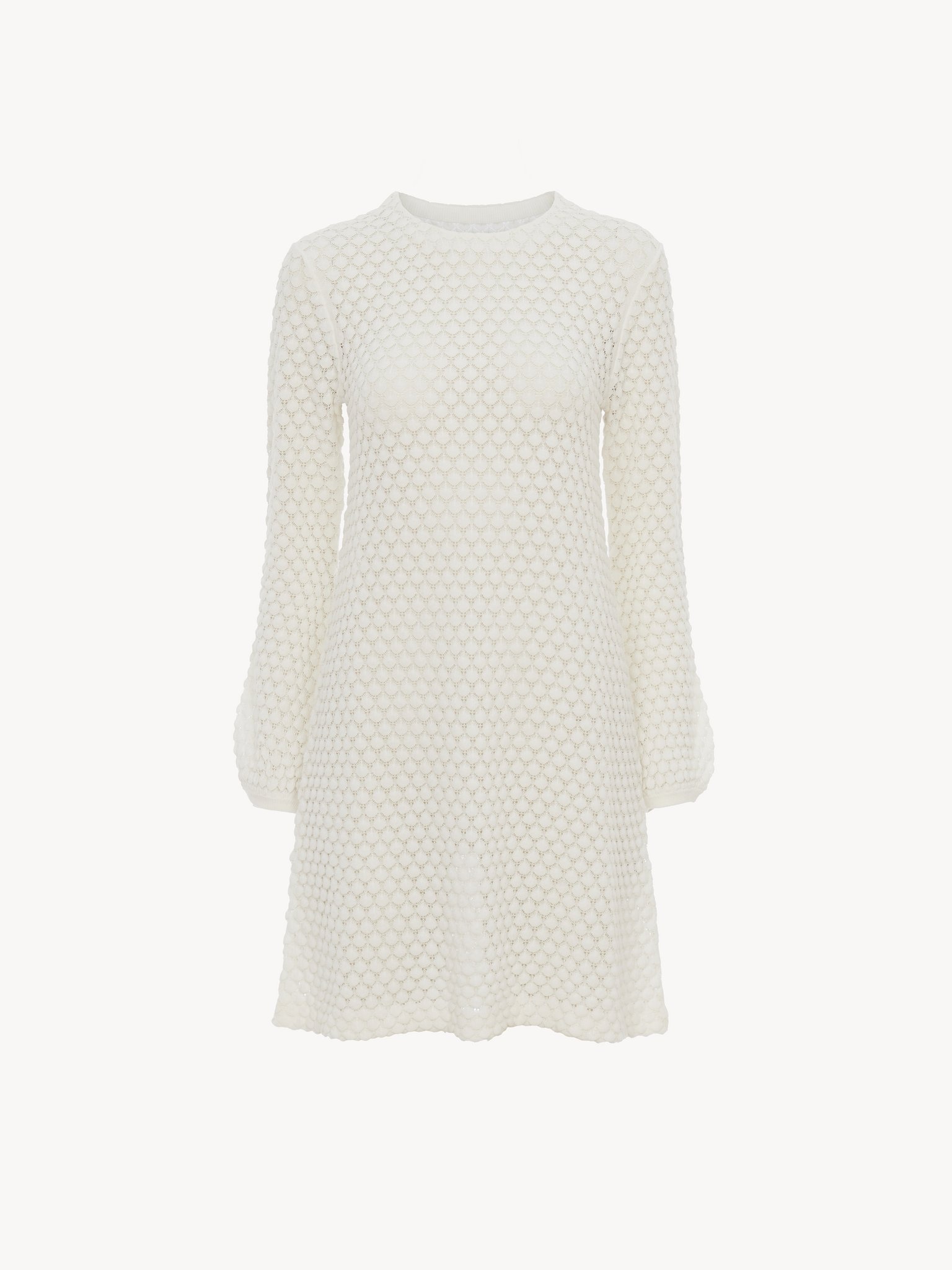 MINI DRESS IN COTTON POINTELLE - 2