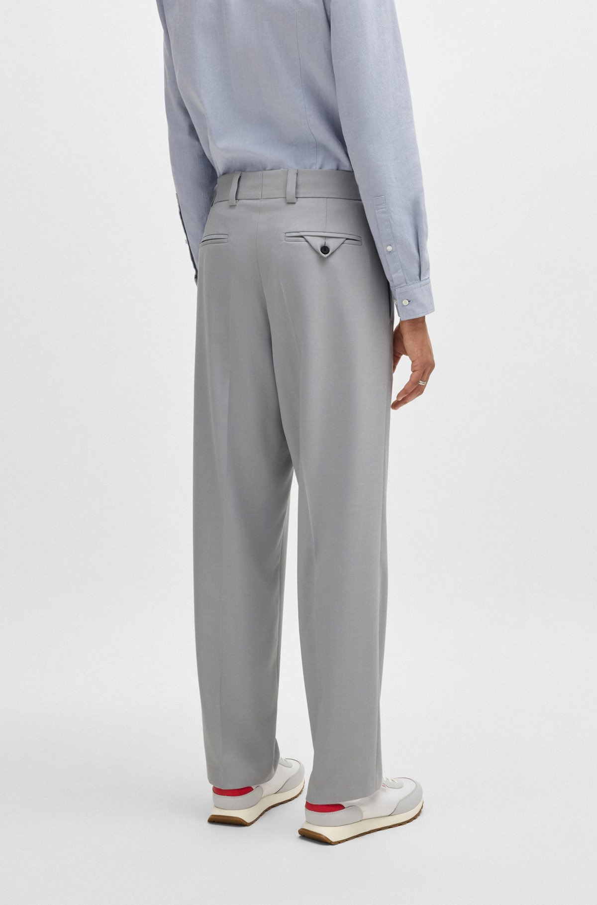MODERN-FIT TROUSERS IN STRETCH TWILL WITH FRONT CREASE - 4