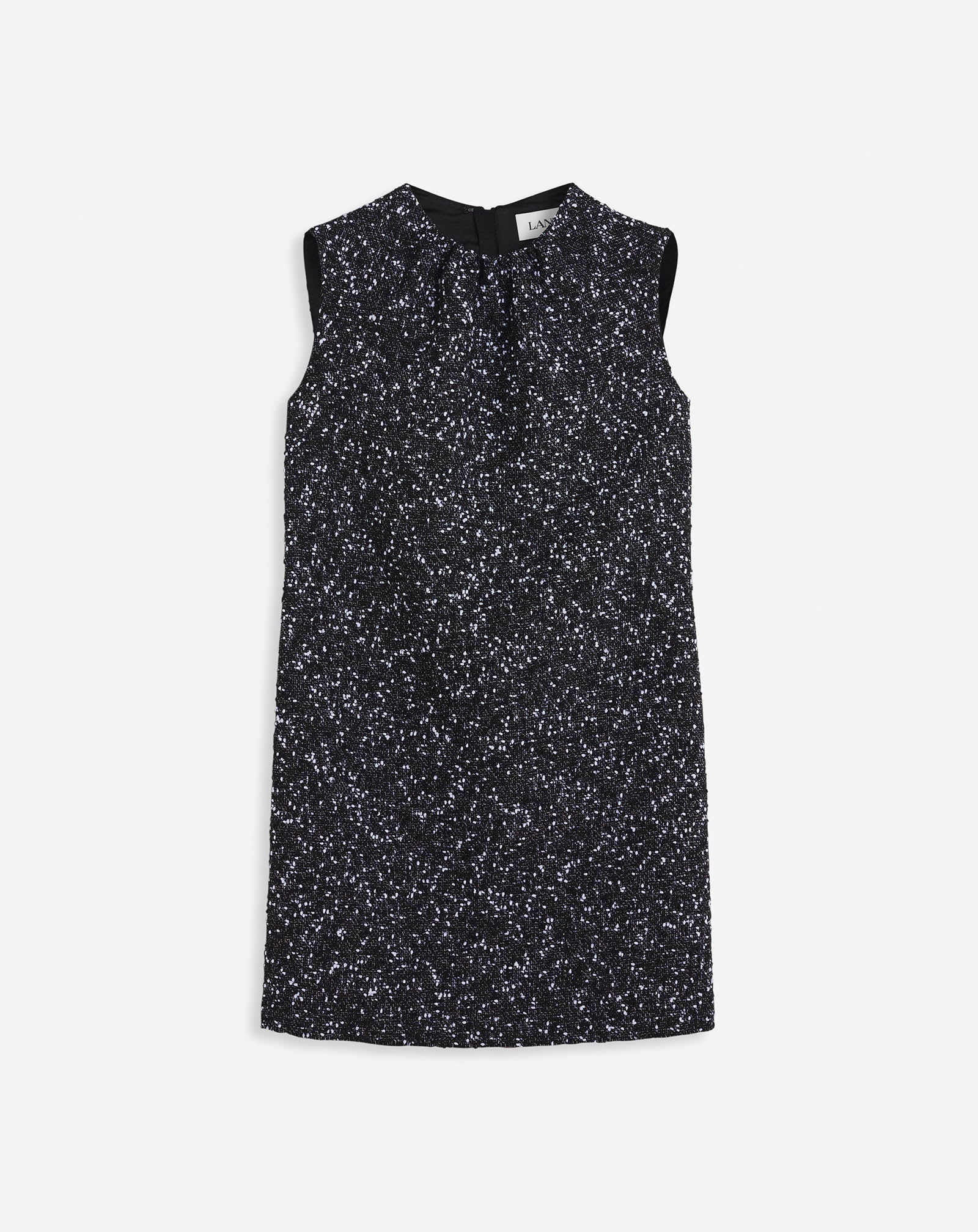 GATHERED NECK MINI DRESS IN TWEED - 1